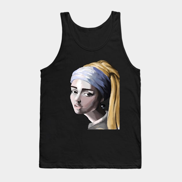 Girl With A Pearl Earring Tank Top by DelKara